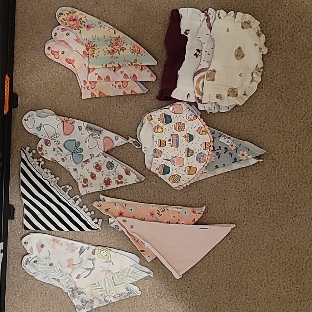 Lot of 18 Girl Bibs | VGUC